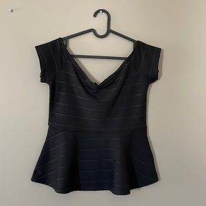 Black Formal Peplum top from G by Guess